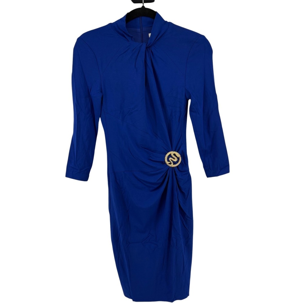 Caché Royal Blue Snake‎ Brooch Dress XS